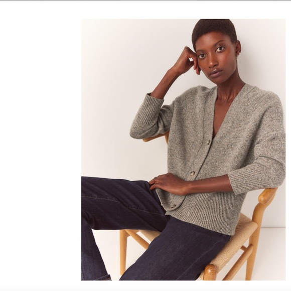 NWT -The White Company: Wool Mouliné Boyfriend Cardigan -  Never worn, Small - Picture 1 of 6